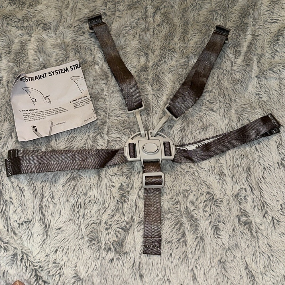 Boon Flair High Chair Replacement 5-Point Harness Restraint System Straps Gray